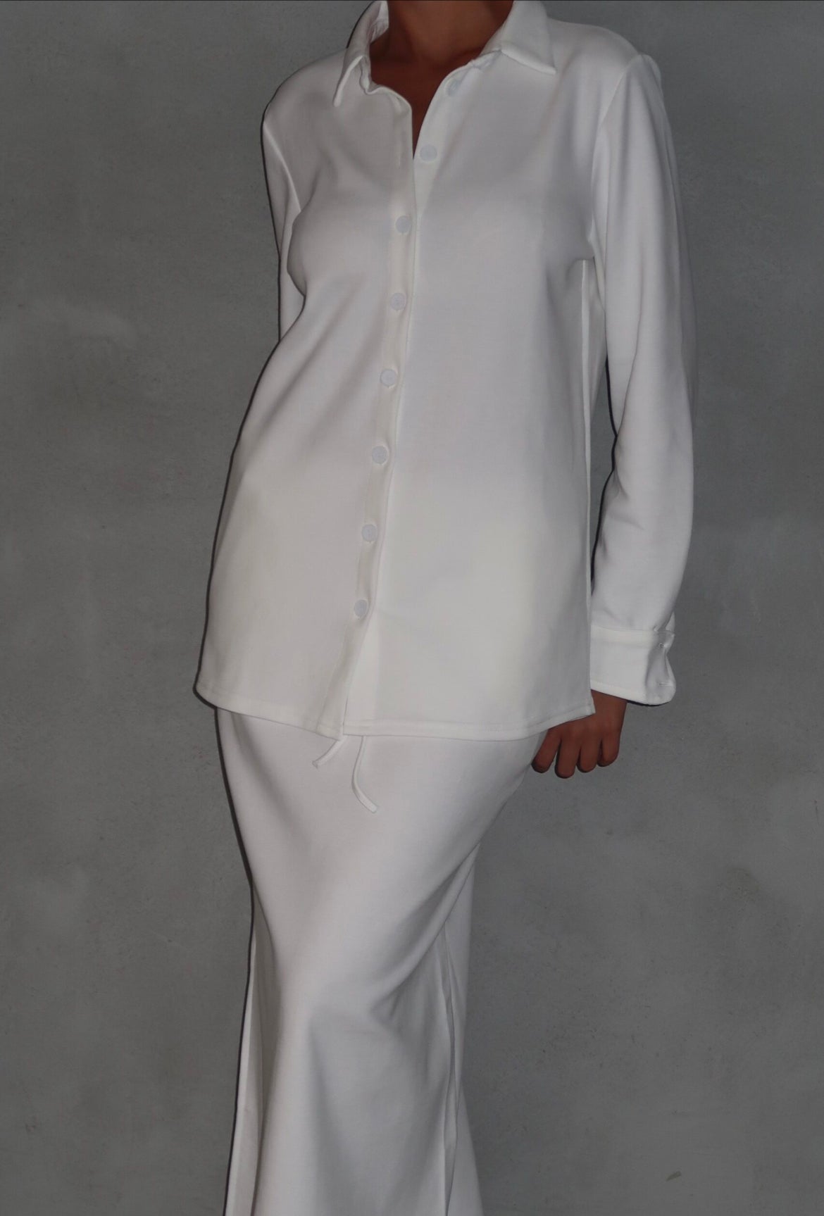 White button suit